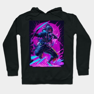 Neon ninja art Hoodie